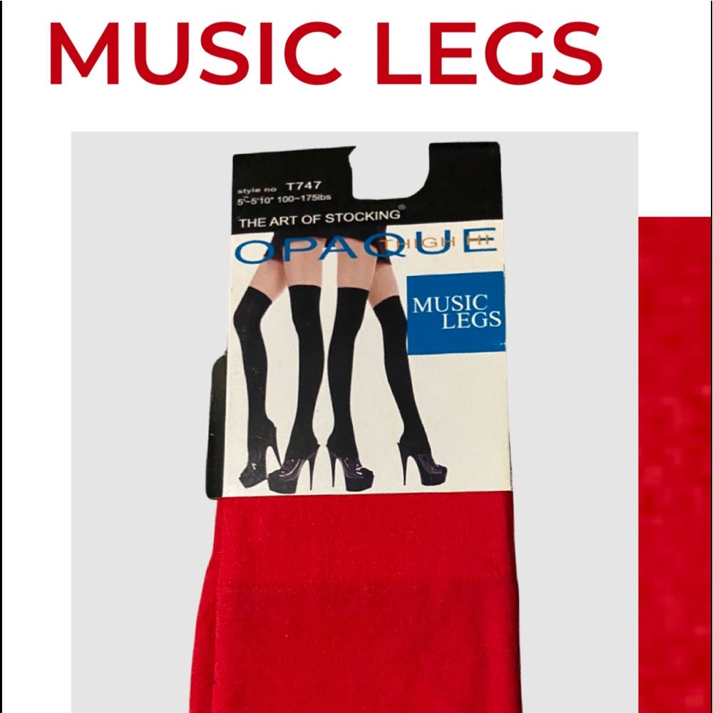 School Girl Thigh High Bundle, Red Music Leg And White Leg Avenue Thigh Highs